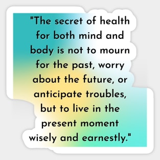 The secret of health ( To Do In Life) - quotes T-Shirt Sticker